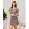 image:imageEkouaer Womens Cotton Nightgowns Soft Short Sleeve Sleep Shirts Printed Night Shirts Night DressLeopard