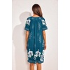 image:imageEkouaer Womens House Dress Floral Print Moo Moos Nightgowns Moomoo Dresses Mumus with PocketsBlue Green