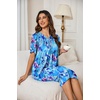 image:imageEkouaer Womens House Dress Floral Print Moo Moos Nightgowns Moomoo Dresses Mumus with PocketsFloral Blue