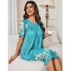 image:imageEkouaer Womens House Dress Floral Print Moo Moos Nightgowns Moomoo Dresses Mumus with PocketsGreen