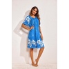 image:imageEkouaer Womens House Dress Floral Print Moo Moos Nightgowns Moomoo Dresses Mumus with PocketsSky Blue