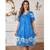 image:imageEkouaer Womens House Dress Floral Print Moo Moos Nightgowns Moomoo Dresses Mumus with PocketsSky Blue