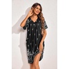 image:imageEkouaer Womens House Dress Floral Print Nightgown with Pockets Mumu DressBlack
