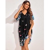 image:imageEkouaer Womens House Dress Floral Print Nightgown with Pockets Mumu DressBlack Butterfly