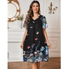 image:imageEkouaer Womens House Dress Floral Print Nightgown with Pockets Mumu DressBlack Butterfly