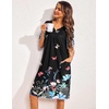 image:imageEkouaer Womens House Dress Floral Print Nightgown with Pockets Mumu DressBlack Butterfly