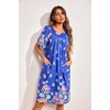 image:imageEkouaer Womens House Dress Floral Print Nightgown with Pockets Mumu DressBlue