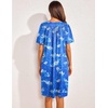 image:imageEkouaer Womens House Dress Floral Print Nightgown with Pockets Mumu DressBlue Leaf