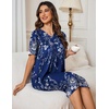 image:imageEkouaer Womens House Dress Floral Print Nightgown with Pockets Mumu DressBlue and White Flower