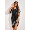 image:imageEkouaer Womens House Dress Floral Print Nightgown with Pockets Mumu DressFloral Black