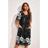 image:imageEkouaer Womens House Dress Floral Print Nightgown with Pockets Mumu DressFloral Black