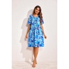image:imageEkouaer Womens House Dress Floral Print Nightgown with Pockets Mumu DressFloral Blue