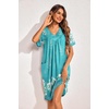 image:imageEkouaer Womens House Dress Floral Print Nightgown with Pockets Mumu DressGreen