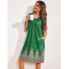 image:imageEkouaer Womens House Dress Floral Print Nightgown with Pockets Mumu DressGreen Boho
