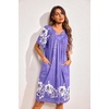 image:imageEkouaer Womens House Dress Floral Print Nightgown with Pockets Mumu DressLilac