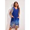 image:imageEkouaer Womens House Dress Floral Print Nightgown with Pockets Mumu DressNavy
