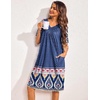 image:imageEkouaer Womens House Dress Floral Print Nightgown with Pockets Mumu DressNavy Blue