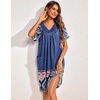 image:imageEkouaer Womens House Dress Floral Print Nightgown with Pockets Mumu DressNavy Blue