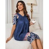 image:imageEkouaer Womens House Dress Floral Print Nightgown with Pockets Mumu DressNavy Blue