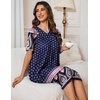 image:imageEkouaer Womens House Dress Floral Print Nightgown with Pockets Mumu DressNavy Boho