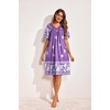 image:imageEkouaer Womens House Dress Floral Print Nightgown with Pockets Mumu DressPurple