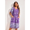 image:imageEkouaer Womens House Dress Floral Print Nightgown with Pockets Mumu DressPurple