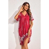 image:imageEkouaer Womens House Dress Floral Print Nightgown with Pockets Mumu DressRed