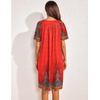image:imageEkouaer Womens House Dress Floral Print Nightgown with Pockets Mumu DressRed Boho