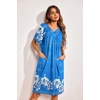 image:imageEkouaer Womens House Dress Floral Print Nightgown with Pockets Mumu DressSky Blue