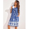 image:imageEkouaer Womens House Dress Floral Print Nightgown with Pockets Mumu DressWhite Flower