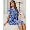 image:imageEkouaer Womens House Dress Floral Print Nightgown with Pockets Mumu DressWhite Flower