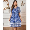 image:imageEkouaer Womens House Dress Floral Print Nightgown with Pockets Mumu DressWhite Flower