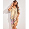 image:imageEkouaer Womens House Dress Floral Print Nightgown with Pockets Mumu DressYellow