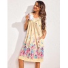 image:imageEkouaer Womens House Dress Floral Print Nightgown with Pockets Mumu DressYellow