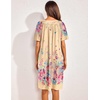 image:imageEkouaer Womens House Dress Floral Print Nightgown with Pockets Mumu DressYellow