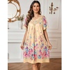 image:imageEkouaer Womens House Dress Floral Print Nightgown with Pockets Mumu DressYellow