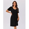 image:imageEkouaer Womens House Dress Nightgown with Pockets Mumu DressBlack