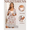 image:imageEkouaer Womens House Dress Nightgown with Pockets Mumu DressLight Floral
