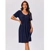 image:imageEkouaer Womens House Dress Nightgown with Pockets Mumu DressNavy Blue