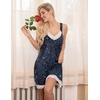 image:imageEkouaer Womens Nightgown 2 Pack Nightgown V Neck Lace Sleepwear Sleeveless Chemise Womens nightgowns amp sleepshirts SXXLBlackblue Star