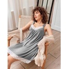 image:imageEkouaer Womens Nightgown 2 Pack Nightgown V Neck Lace Sleepwear Sleeveless Chemise Womens nightgowns amp sleepshirts SXXLBlacklight Grey