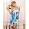 image:imageEkouaer Womens Nightgown 2 Pack Nightgown V Neck Lace Sleepwear Sleeveless Chemise Womens nightgowns amp sleepshirts SXXLBule Greenblue Ttiedye