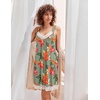 image:imageEkouaer Womens Nightgown 2 Pack Nightgown V Neck Lace Sleepwear Sleeveless Chemise Womens nightgowns amp sleepshirts SXXLDeep Purplegreenflower