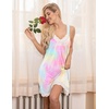image:imageEkouaer Womens Nightgown 2 Pack Nightgown V Neck Lace Sleepwear Sleeveless Chemise Womens nightgowns amp sleepshirts SXXLPinkblue Ttiedye