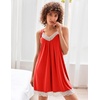 image:imageEkouaer Womens Nightgown 2 Pack Nightgown V Neck Lace Sleepwear Sleeveless Chemise Womens nightgowns amp sleepshirts SXXLRedpink Rose