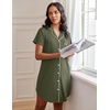 image:imageEkouaer Womens Nightgown Button Down Night Gowns Short Sleeve Sleepshirt V Neck Nightshirt Soft Sleepwear SXXLArmy Green