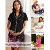 image:imageEkouaer Womens Nightgown Button Down Night Gowns Short Sleeve Sleepshirt V Neck Nightshirt Soft Sleepwear SXXLBlack Pink Flower