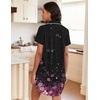 image:imageEkouaer Womens Nightgown Button Down Night Gowns Short Sleeve Sleepshirt V Neck Nightshirt Soft Sleepwear SXXLBlack Pink Flower
