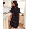 image:imageEkouaer Womens Nightgown Button Down Night Gowns Short Sleeve Sleepshirt V Neck Nightshirt Soft Sleepwear SXXLBlack Rose Cherry