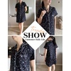 image:imageEkouaer Womens Nightgown Button Down Night Gowns Short Sleeve Sleepshirt V Neck Nightshirt Soft Sleepwear SXXLBlack Star